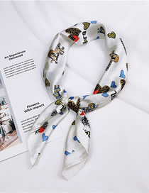 Fashion White Horse Pattern Decorated Small Scarf