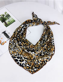 Fashion Yellow Leopard Pattern Decorated Small Scarf