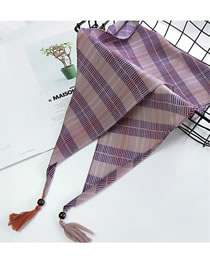 Fashion Purple Lines Pattern Decorated Small Scarf