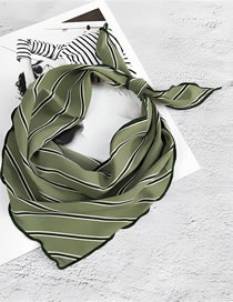 Fashion Green Stripe Pattern Decorated Small Scarf