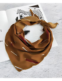 Fashion Brown Stripe Pattern Decorated Small Scarf