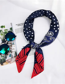 Fashion Red+navy Dots Pattern Decorated Small Scarf
