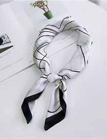 Fashion White Lines Pattern Decorated Small Scarf