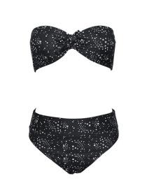 Sexy Black Star Shape Pattern Decorated Swimwear