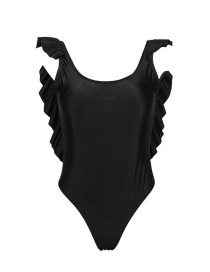 Sexy Black Pure Color Design One-piece Swimwear