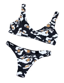 Sexy Black Leopard Pattern Decorated Swimwear