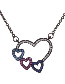 Fashion Black Hollow Out Heart Shape Design Necklace