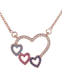 Fashion Rose Gold Hollow Out Heart Shape Design Necklace