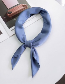 Fashion Light Blue Pure Color Decorated Small Scarf
