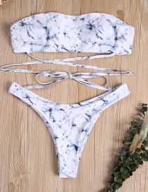 Sexy White Bandage Shape Design Pure Color Bikini