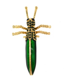 Fashion Green Grasshopper Shape Design Simple Brooch