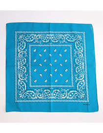 Fashion Peacock Blue Cashew Pattern Decorated Small Scarf