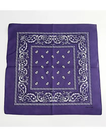 Fashion Purple Cashew Pattern Decorated Small Scarf