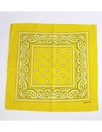 Fashion Yellow Cashew Pattern Decorated Small Scarf