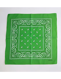 Fashion Light Green Cashew Pattern Decorated Small Scarf