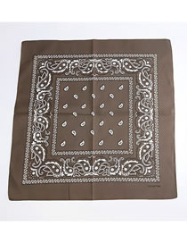 Fashion Brown Cashew Pattern Decorated Small Scarf