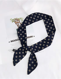 Fashion Navy Dots Pattern Decorated Small Scarf