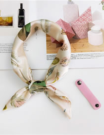 Fashion Beige Feather Pattern Decorated Small Scarf
