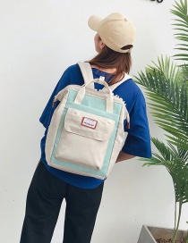 Fashion Green+beige Label Decorated High-capacity Backpack