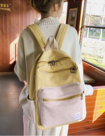 Fashion Yellow Label&zipper Decorated Simple Backpack