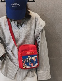 Fashion Red Kids Pattern Decorated Shoulder Bag