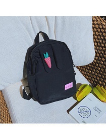 Fashion Black Rabbit Eas&r Radish Decorated Backpack