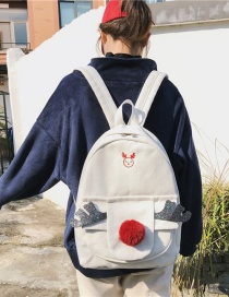 Fashion White Deer&fuzzy Ball Decorated Backpack