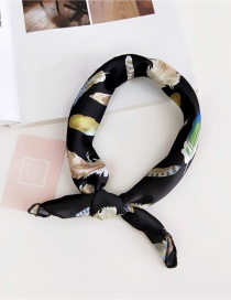 Fashion Black Feather Pattern Decorated Scarf