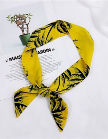 Fashion Yellow Coconut Tree Pattern Decorated Scarf