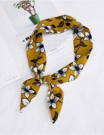 Fashion Yellow Androsace Pattern Decorated Small Scarf