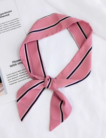 Fashion Pink Lines Pattern Decorated Small Scarf