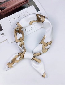 Fashion White Chains Pattern Decorated Small Scarf