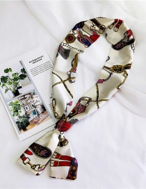 Fashion Beige Chains Pattern Decorated Simple Scarf