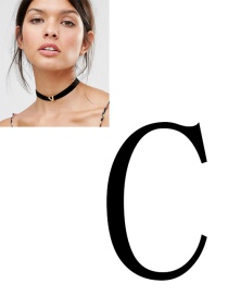 Fashion Black Letter C Shape Decorated Choker