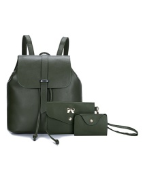 Fashion Green Three-piece Backpack