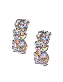 Elegant White Full Diamond Design Round Shape Earrings