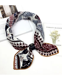 Fashion Multi-color Flower Pattern Decorated Scarf