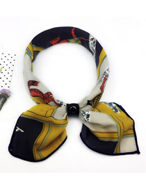 Fashion Yellow Horse Pattern Decorated Scarf