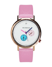 Fashion Pink Colour Needle Decorated Simple Watch