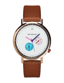 Fashion Coffee Colour Needle Decorated Simple Watch
