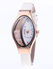 Fashion White Oval Shape Dial Design Simple Watch