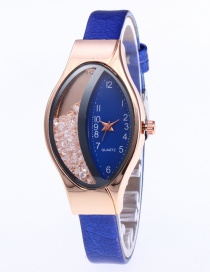 Fashion Sapphire Blue Oval Shape Dial Design Simple Watch