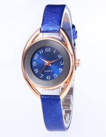 Fashion Sapphire Blue Round Shape Dial Design Leisure Watch
