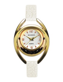 Fashion White Irregular Shape Dial Design Simple Watch