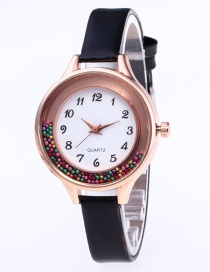 Fashion Black Colored Balls Decorated Leisure Watch