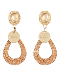 Fashion Gold Color Heart Shape Design Pure Color Earrings