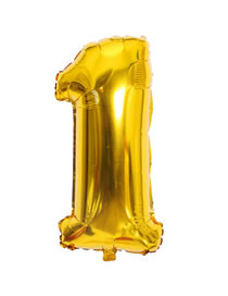 Fashion Gold Color Letter 1 Pattern Decorated Balloon