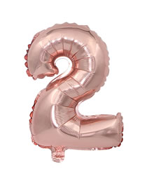 Fashion Rose Gold Letter 2 Pattern Decorated Balloon