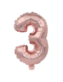Fashion Rose Gold Letter 3 Pattern Decorated Balloon