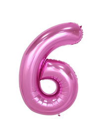 Fashion Pink Pure Color Design Letter 6 Shape Balloon